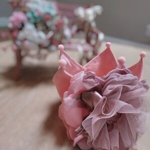 Handmade Charming Pink and Purple Kids Crown Headband